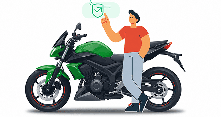 A motorcyclist buying an electronic MTPL policy online on iPay.ua